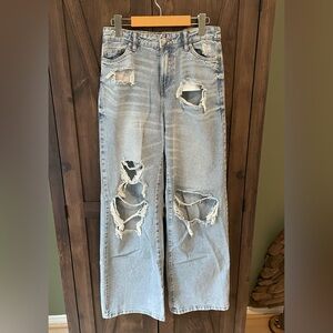 Distressed Light Blue Jeans
